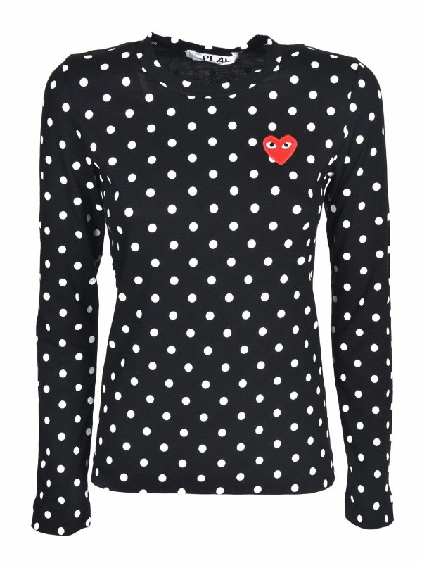 Comme des Garçons Play buy online Black Red Heart dot T-shirt