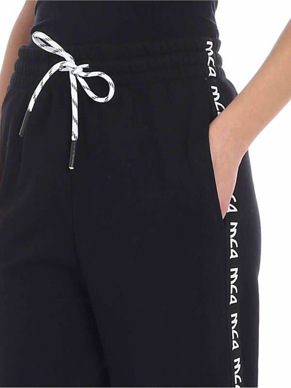 McQ black pants with branded stripes shop online: McQ Alexander Mcqueen