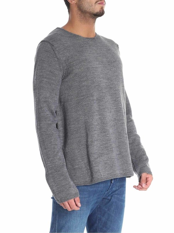 COMME DES GARCONS SHIRT: Strickpullover mit Rundhalsausschnitt online - Rundhalspullover - Grau