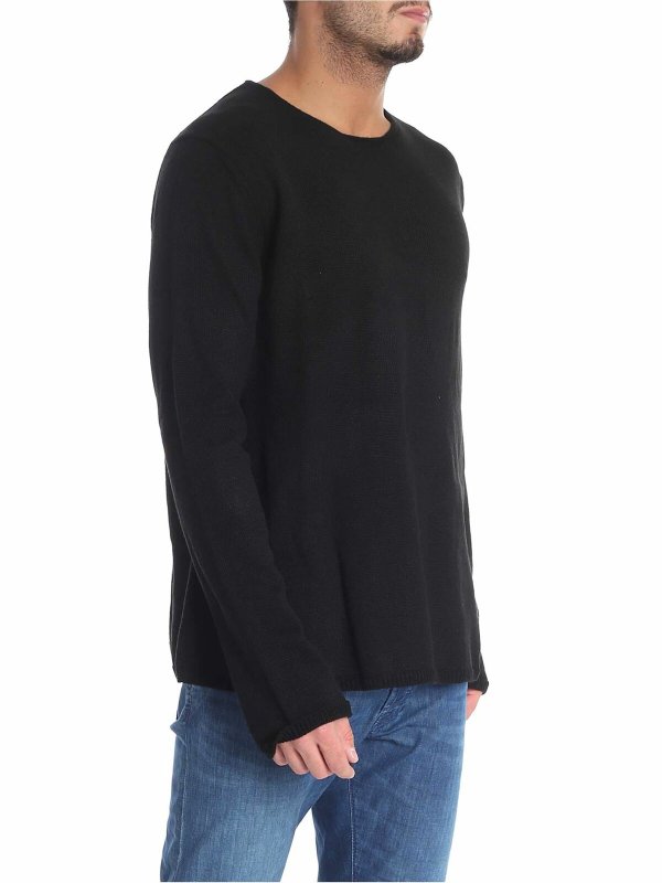 COMME DES GARCONS SHIRT: crew necks online - Black knitted crewneck pullover