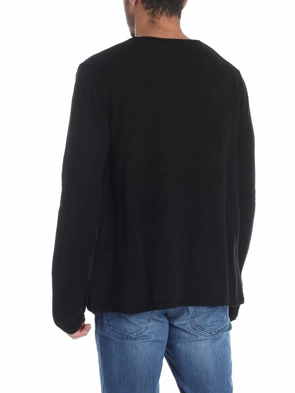 iKRIX COMME DES GARCONS SHIRT: crew necks - Black knitted crewneck pullover