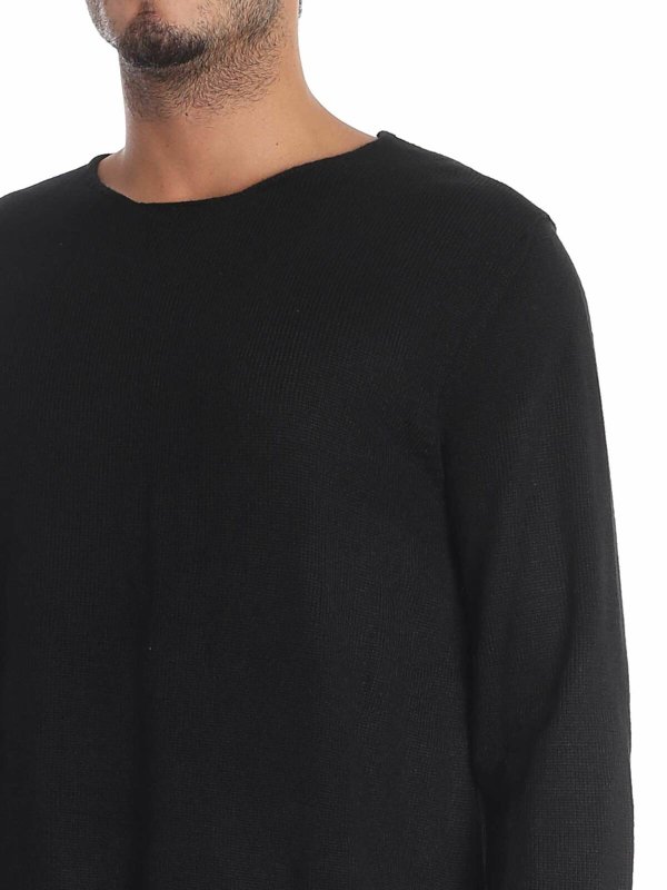 Black knitted crewneck pullover shop online: COMME DES GARCONS SHIRT