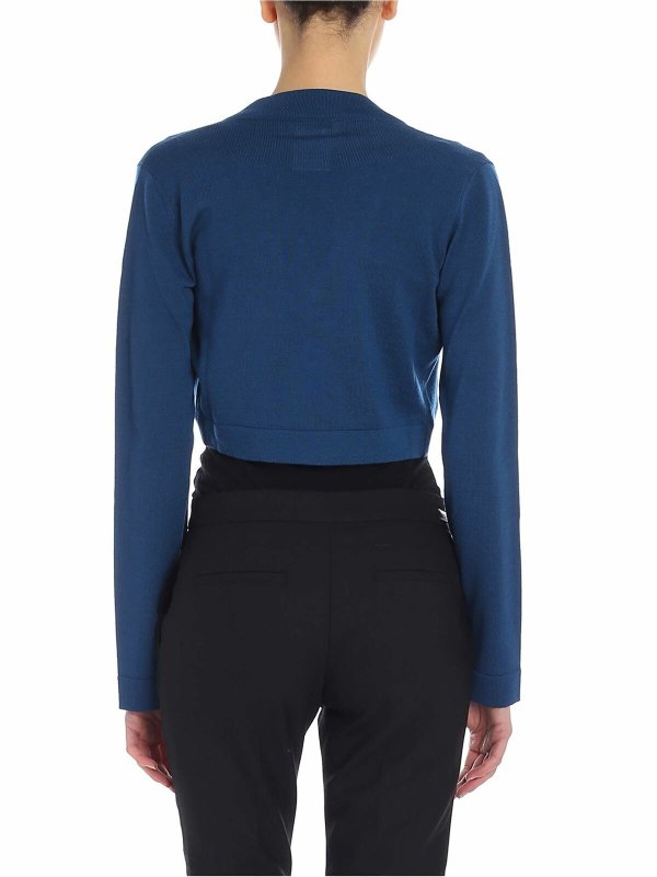 iKRIX FUZZI: cardigans - Blue virgin wool shrug