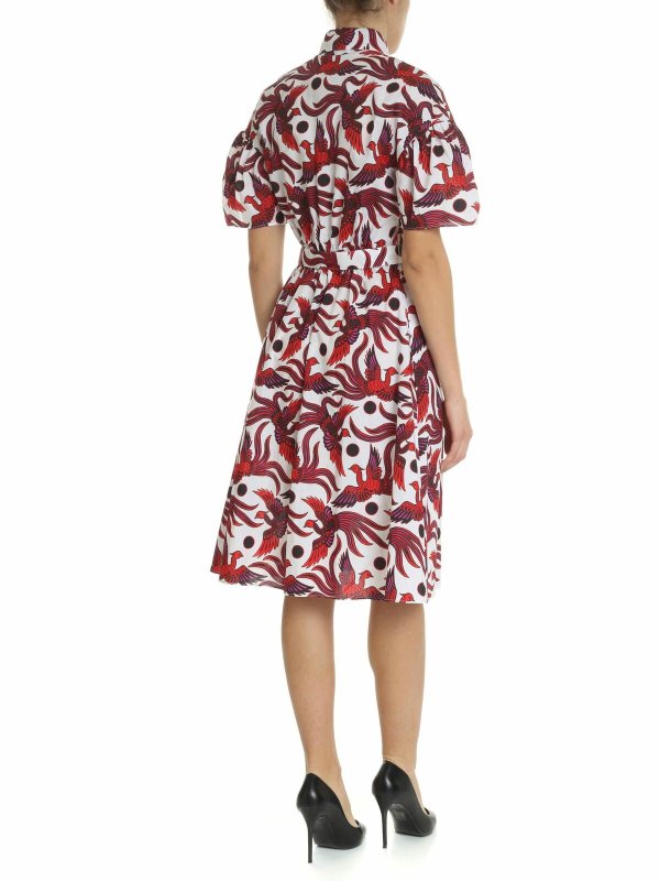 iKRIX KENZO: abiti al ginocchio - Abito Shirting Belted bianco e rosso