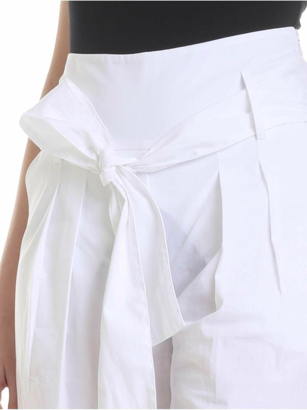 Pantalone crop ampio bianco shop online: FUZZI