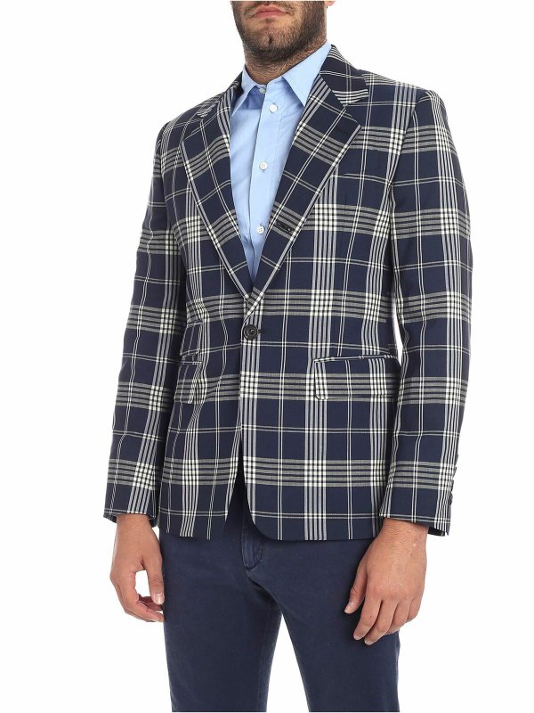 VIVIENNE WESTWOOD: giacche blazer - Giacca stampa tartan blu