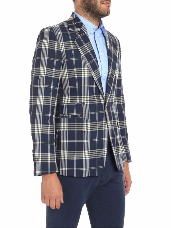 VIVIENNE WESTWOOD: giacche blazer online - Giacca stampa tartan blu