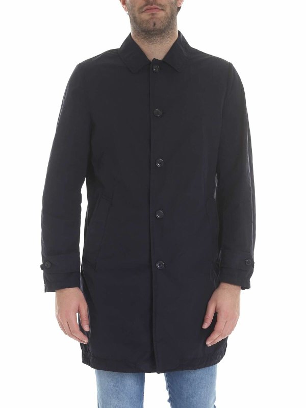 ASPESI: short coats - Lemon overcoat in blue