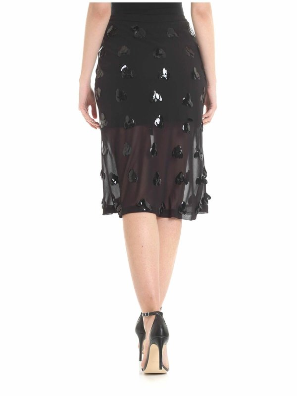 iKRIX McQ Alexander Mcqueen: Knee length skirts & Midi - Semitransparent decorated skirtin black