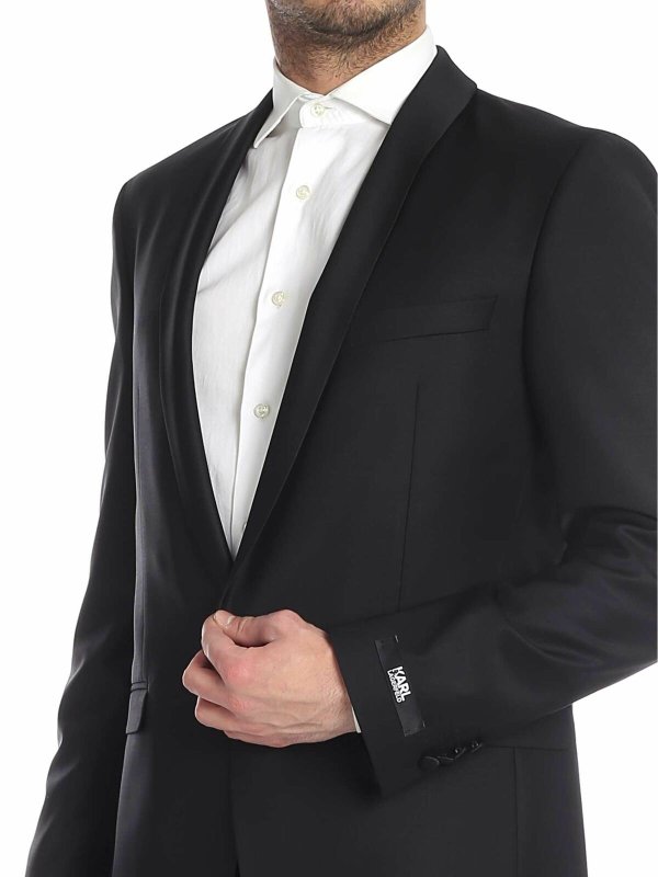 Single-breasted jacket with shiny lapels shop online: KARL LAGERFELD