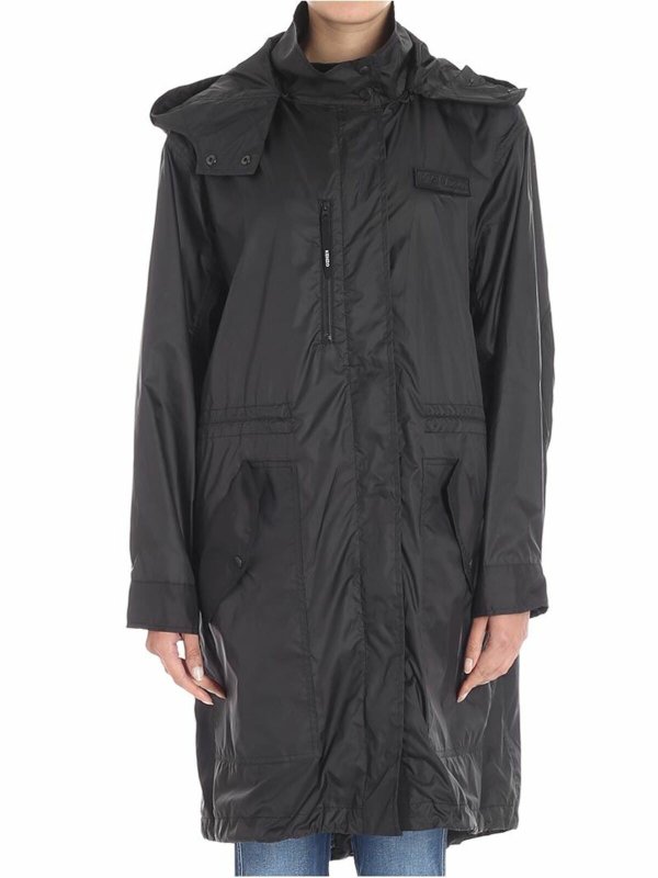 KENZO: casual jackets - Black Hyper parka jacket