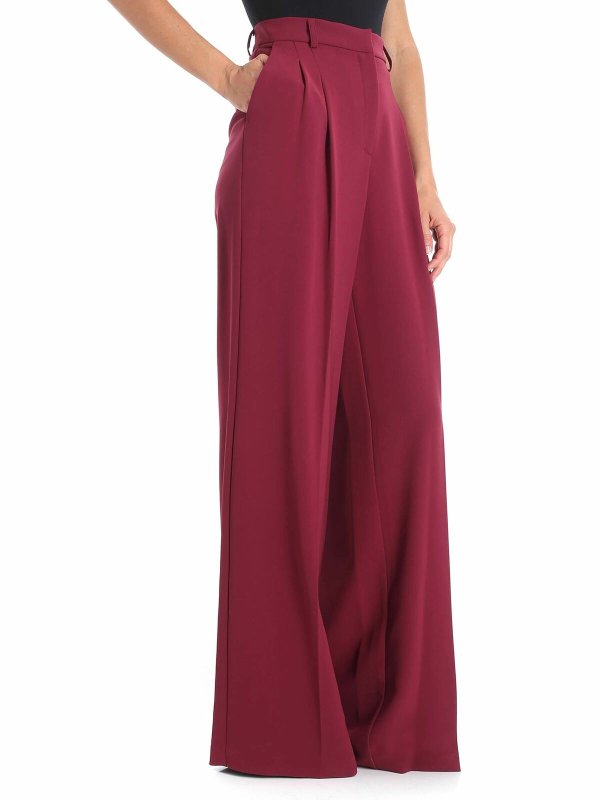 Vivetta: casual trousers online - Giorgione burgundy palazzo trousers