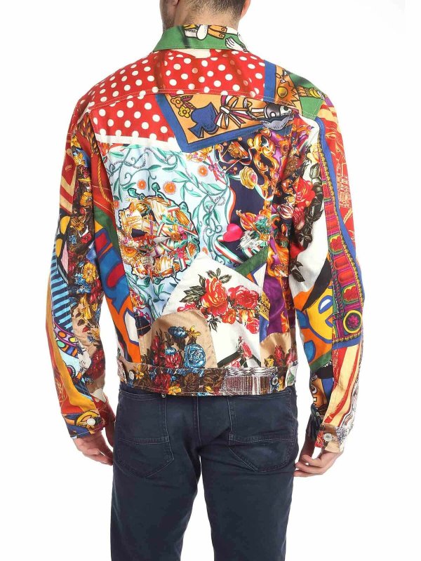 iKRIX MOSCHINO: denim jacket - Multicolor jacket with foulard print
