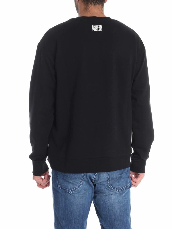 iKRIX FAUSTO PUGLISI: Sweatshirts & Sweaters - Black sweatshirt 1976 print