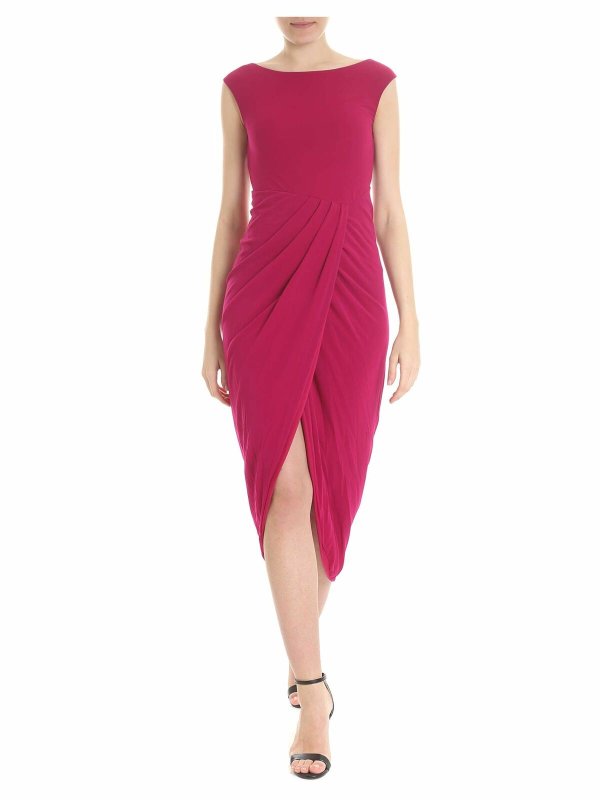 FUZZI: maxi dresses - Sleeveless cyclamen dress