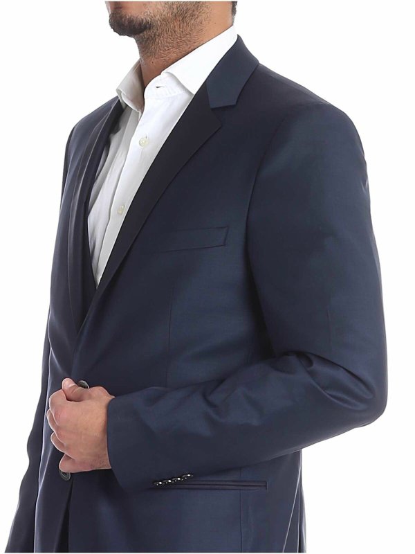 Blue two-button wool dress shop online: KARL LAGERFELD