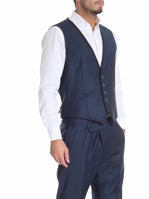 suits shop online Blue two-button wool dress