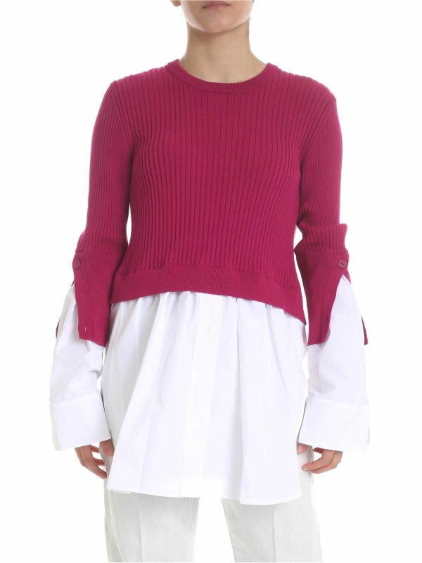KENZO: crew necks - Fuchsia and white shirt pullover