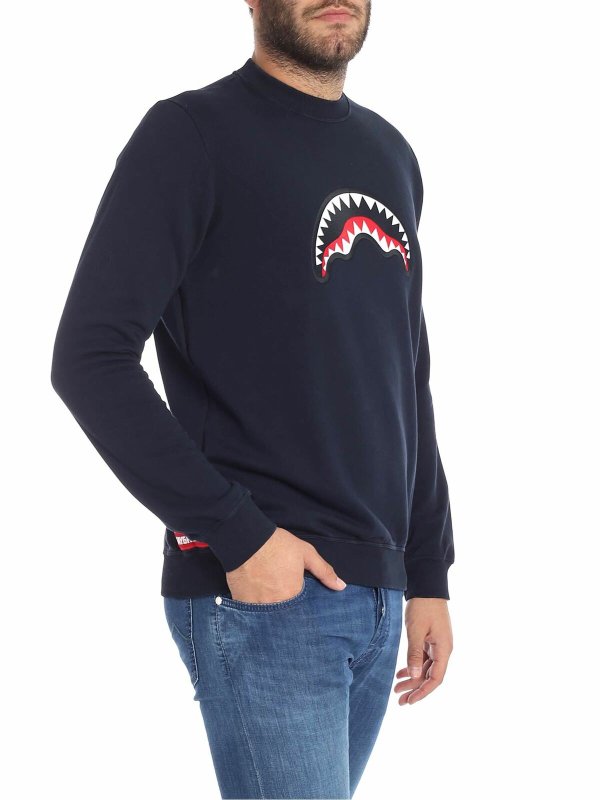SPRAYGROUND: Sweatshirts & Sweaters online - Blue sweatshirt with logo patch