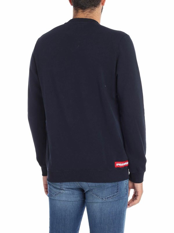 iKRIX SPRAYGROUND: Sweatshirts & Sweaters - Blue sweatshirt with logo patch