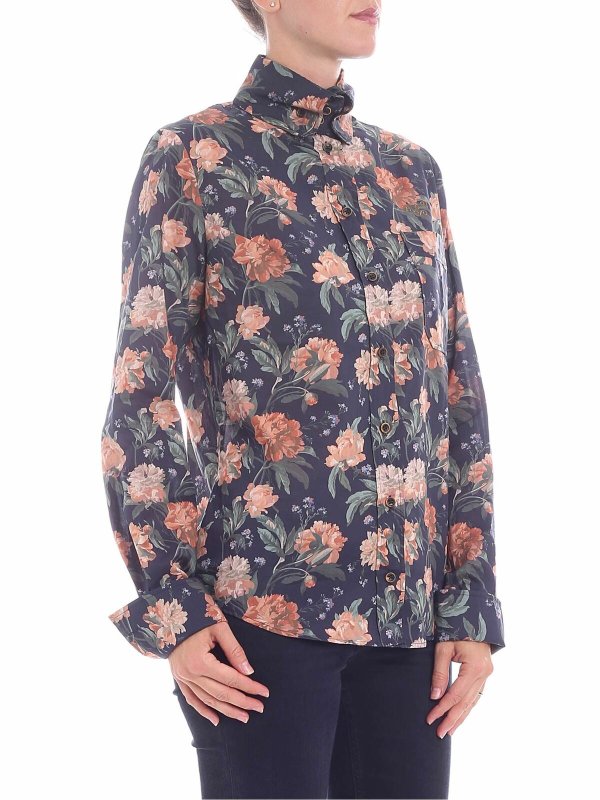 VIVIENNE WESTWOOD: shirts online - Blue floral printed shirt