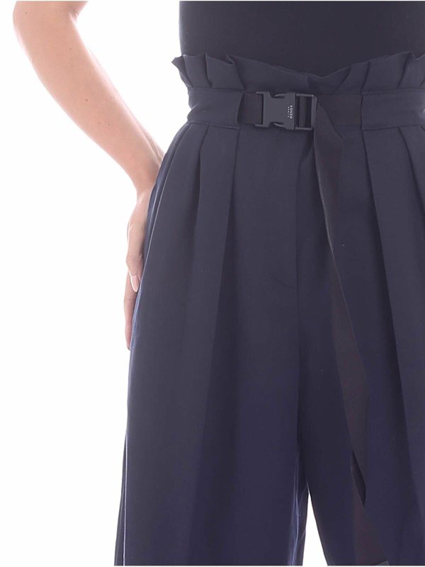 Pantalone a palazzo blu con pieghe shop online: KENZO
