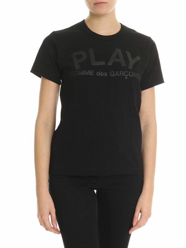Comme des Garçons Play: T-shirts - T-Shirt - Schwarz