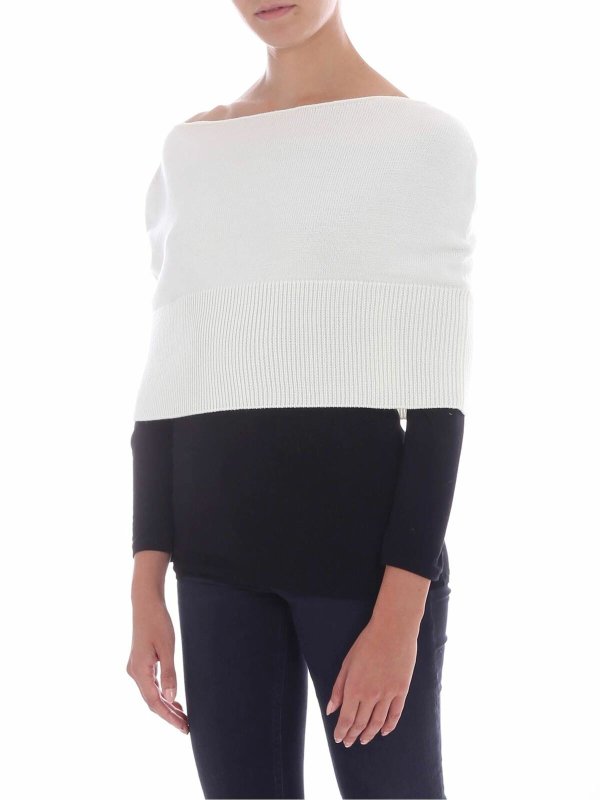 FUZZI: maglia a collo alto e polo online - Coprispalle bianco in maglia