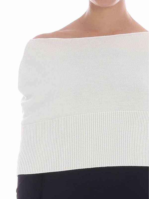 Coprispalle bianco in maglia shop online: FUZZI