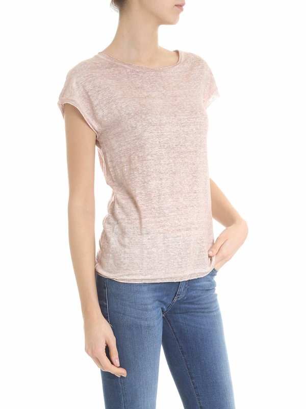 AVANT-TOI: t-shirts online - Pink linen t-shirt