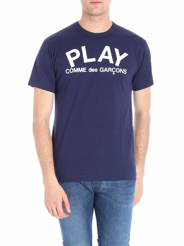 Comme des Garçons Play: t-shirts - Blue Play T-shirt