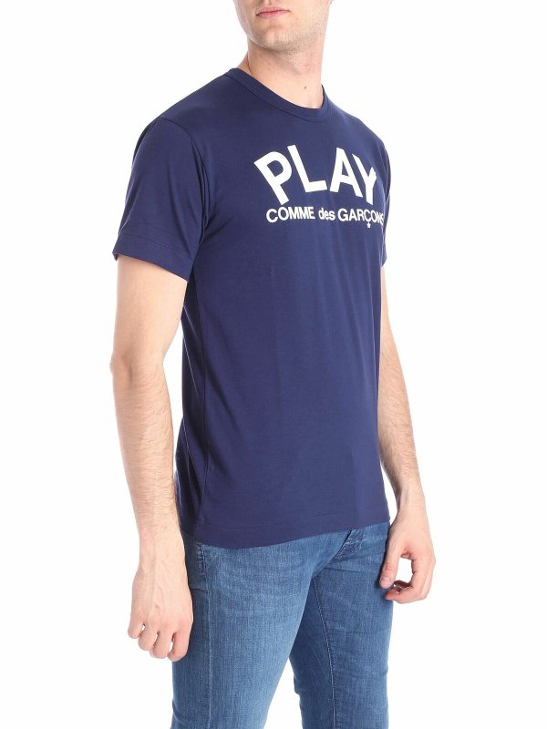 Comme des Garçons Play: t-shirts online - Blue Play T-shirt