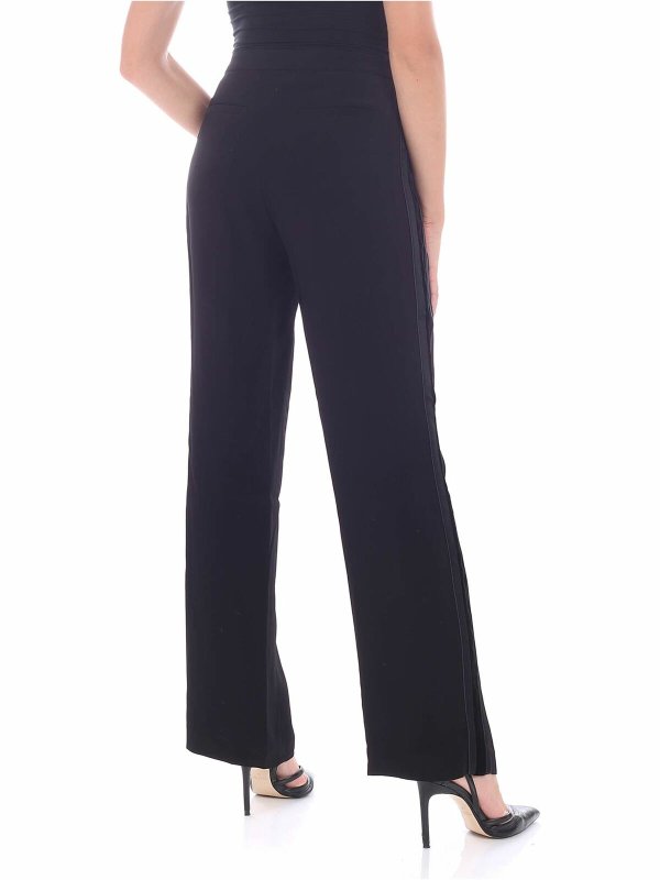 iKRIX KARL LAGERFELD: casual trousers - Black trousers with velvet flounces