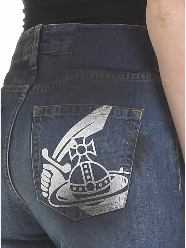 Blue New Boyfriend jeans shop online: VIVIENNE WESTWOOD ANGLOMANIA