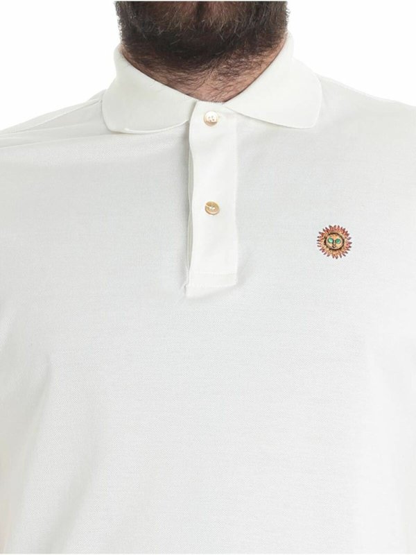 White polo with Sole embroidery shop online: PAUL SMITH