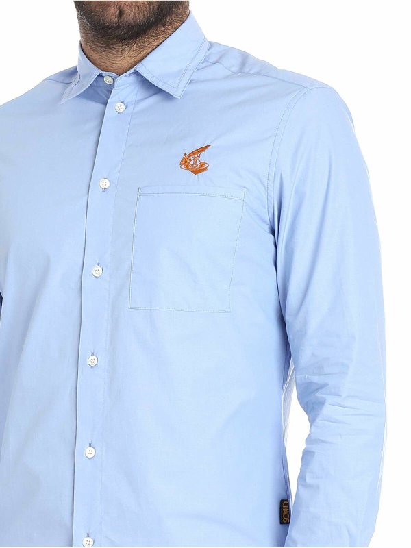 Light blue "Chaos" shirt with patch pocket shop online: VIVIENNE WESTWOOD ANGLOMANIA
