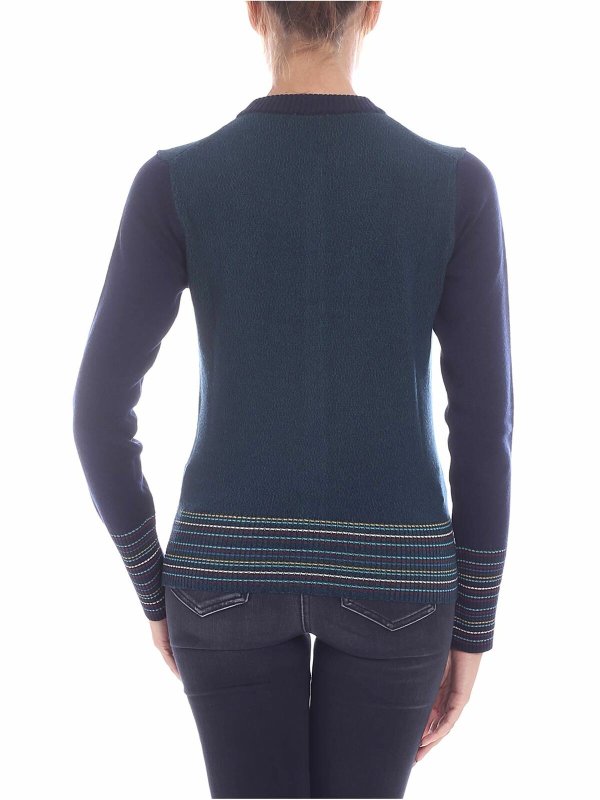 iKRIX KENZO: cardigan - Cardigan verde con profili multicolor