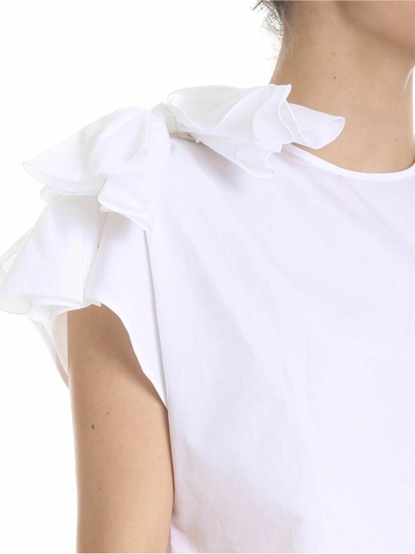 Blusa bianca con fiocco shop online: FUZZI