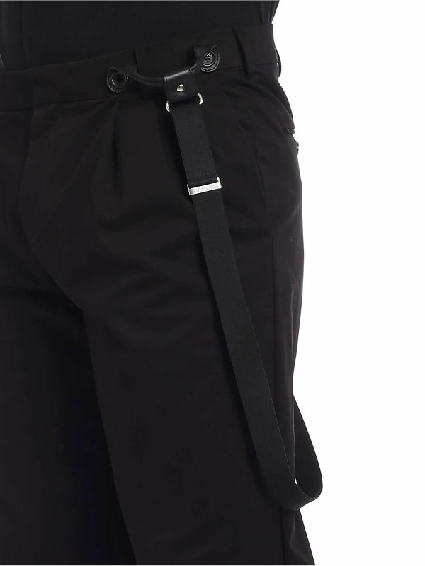Black pants with pleats shop online: MOSCHINO