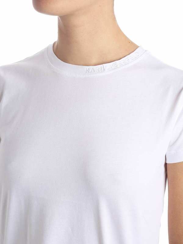 Logo white t-shirt shop online: KARL LAGERFELD