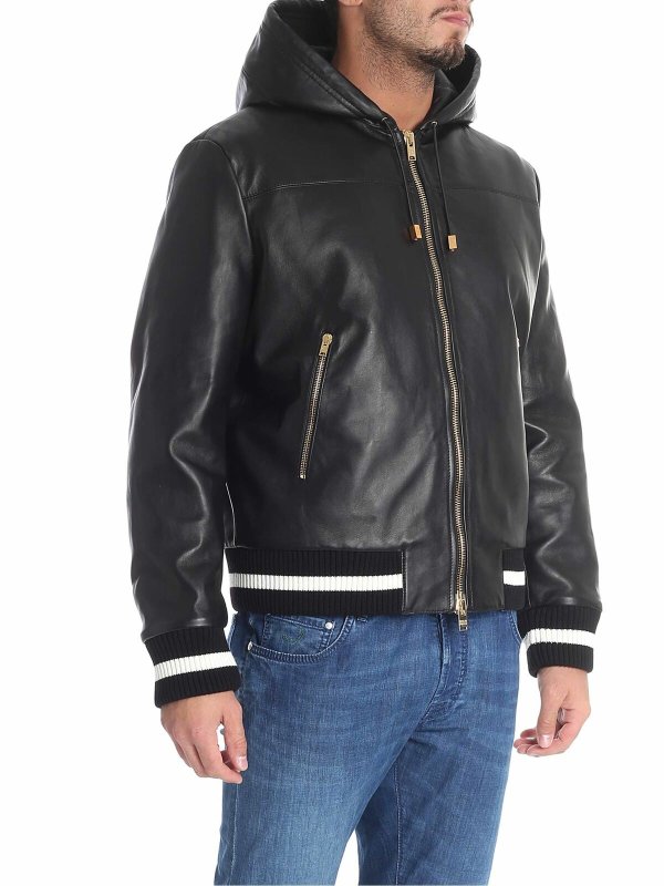 FAUSTO PUGLISI: Chaquetas de cuero online - Chaqueta De Cuero - Negro