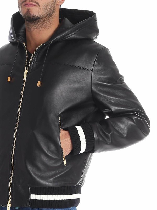 Chaqueta De Cuero - Negro shop online: FAUSTO PUGLISI