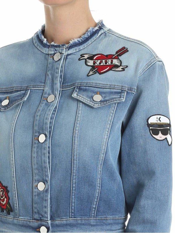 Giubbino in denim shop online: KARL LAGERFELD