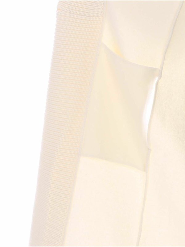 FUZZI buy online Cream-colored coat with knitted edges