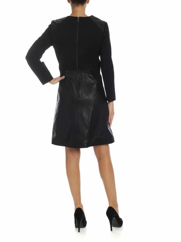iKRIX KARL LAGERFELD: knee length dresses - Black leather dress