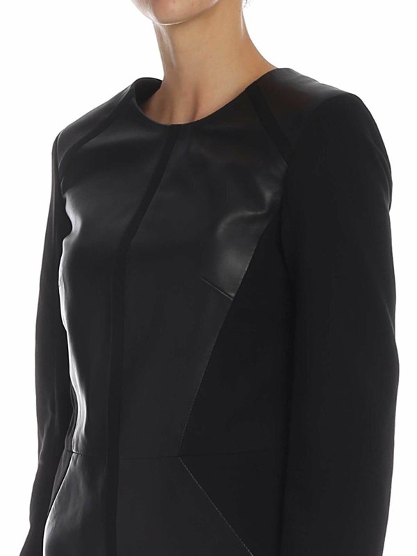 Black leather dress shop online: KARL LAGERFELD