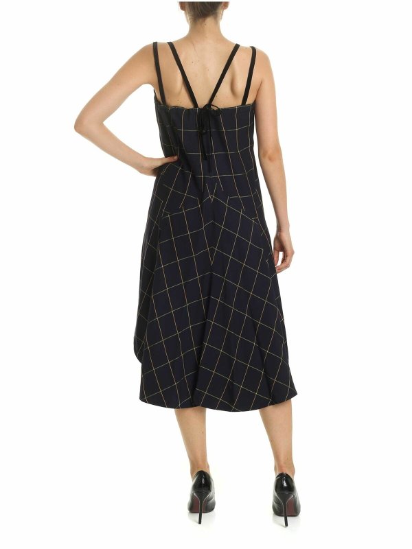 iKRIX McQ Alexander Mcqueen: knee length dresses - Check printed dress in blue