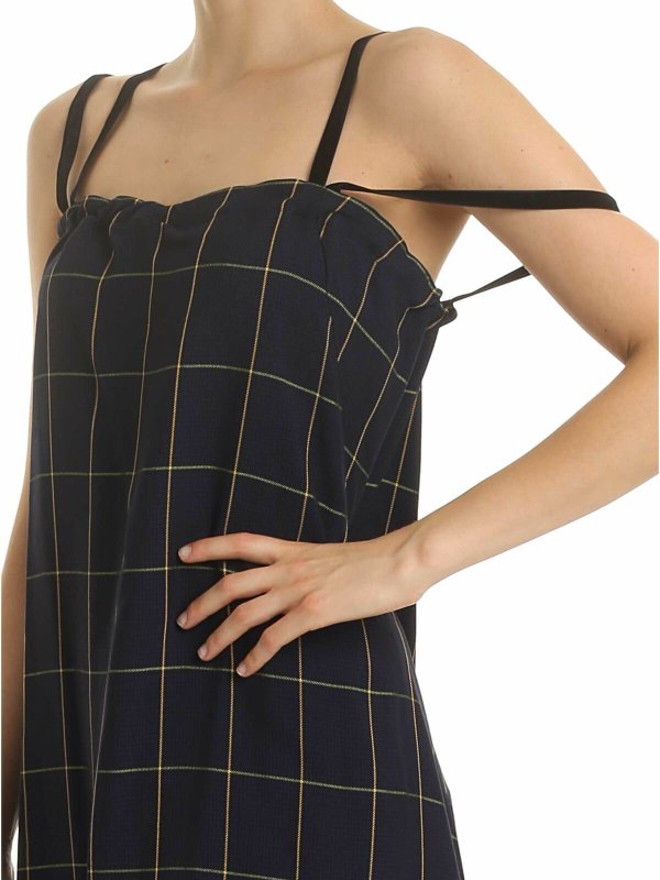 Check printed dress in blue shop online: McQ Alexander Mcqueen