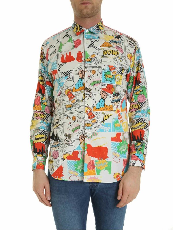 Shirts Comme Des Garcons Shirt - White shirt with multicolor print