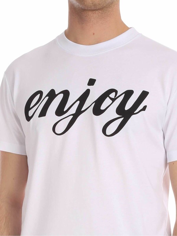 Enjoy print T-shirt in white shop online: McQ Alexander Mcqueen